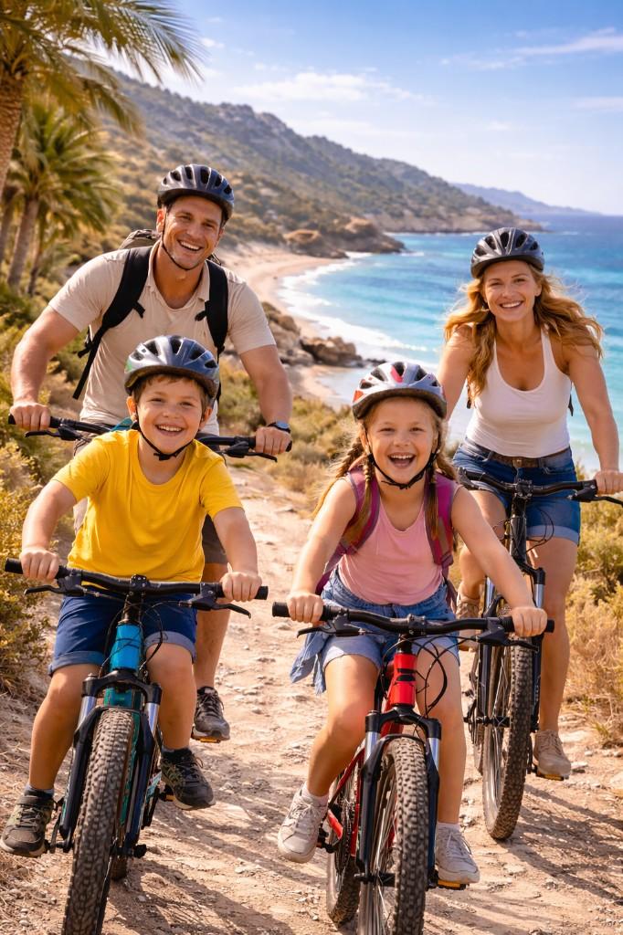 Familie unterwegs in der Natur